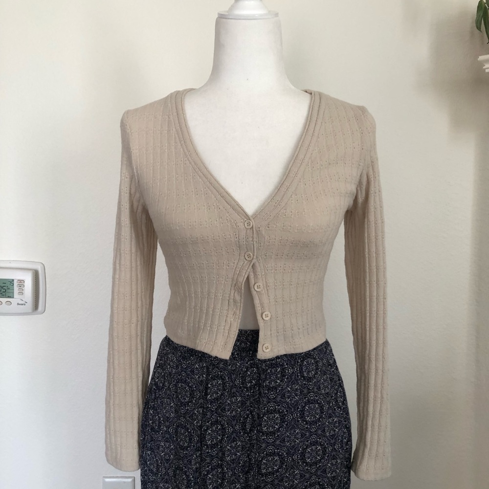 Cropped Button Down Cardigan